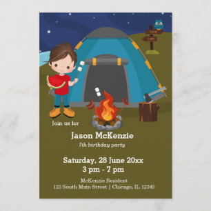 Invitation Enfant d'anniversaire de camping
