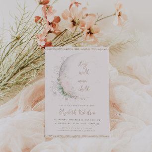 Invitation Enfant de la Lune   Baby Shower Bohème Hippie 