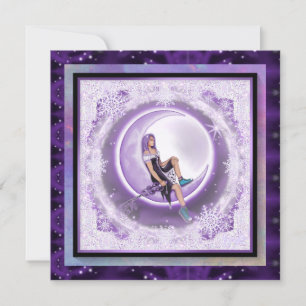 Invitation Enfant de lune violette