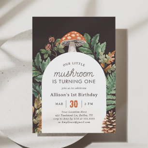 Invitation Enfant du Petit Champignons Bois
