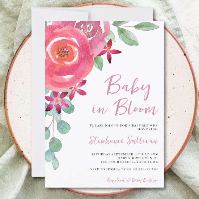 Invitation Enfant en fleur Baby shower de fille florale (Créateur téléchargé)