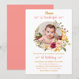 Invitation Enfant est impeccable - Photo ronde 1er anniversai