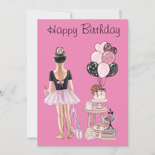 Invitation Enfant heureux de Little Ballerina (Devant)