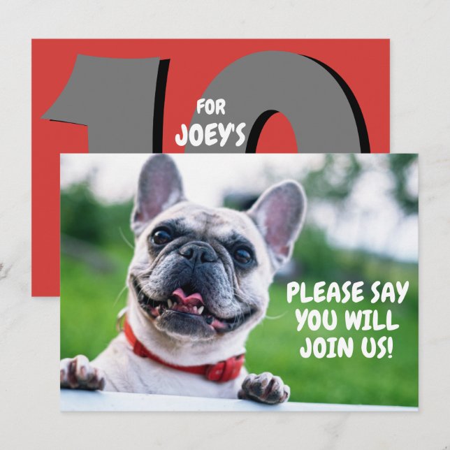Invitation Enfant mignon (n'importe quel âge) French Bulldog  (Devant / Derrière)
