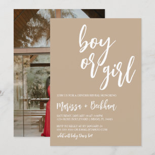 Invitation Enfant ou fille Neutre Tan Genre Reveillez Invitat