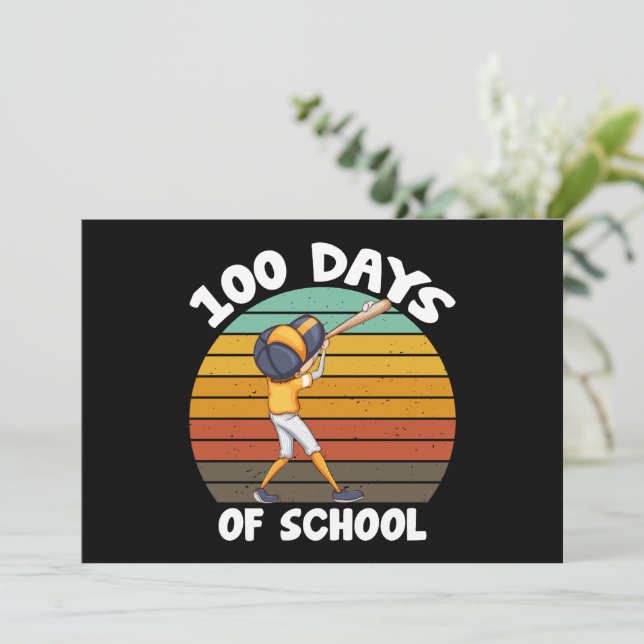 Invitation Enfants 100 Jours D'Écoles Garçons 100E Jour Baseb (Debout devant)
