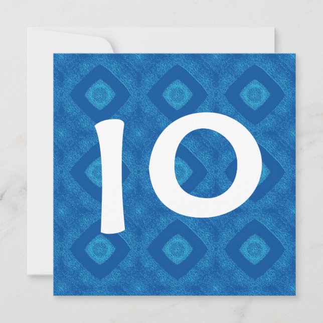 Invitation Enfants 10e anniversaire grand nombre Concevez vot (Devant)