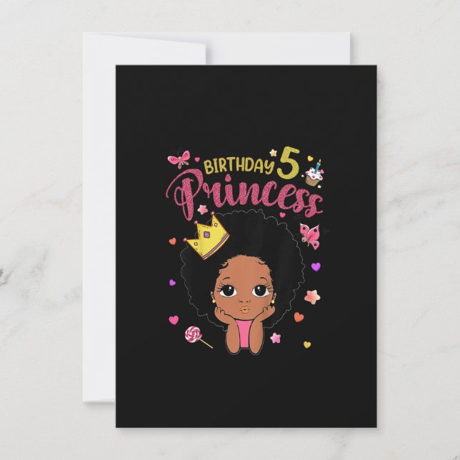 Invitation Enfants 5 ans 5ans Anniversaire Princesse Drôle Ca (Devant)