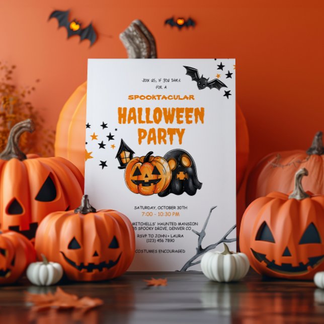 Invitation Enfants Aquarelle Spotacular Halloween Party (Créateur téléchargé)