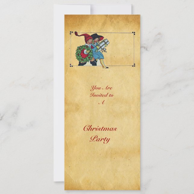 INVITATION ENFANTS AVEC DES CADEAUX DE NOËL - (Devant)