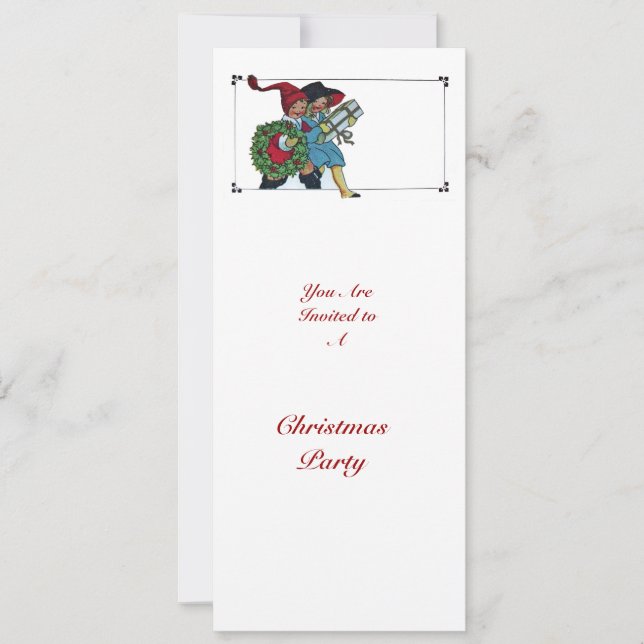 INVITATION ENFANTS AVEC DES CADEAUX DE NOËL - (Devant)