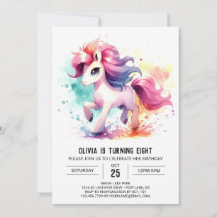 Invitation Enfants bohémiens Cheval Anniversaire