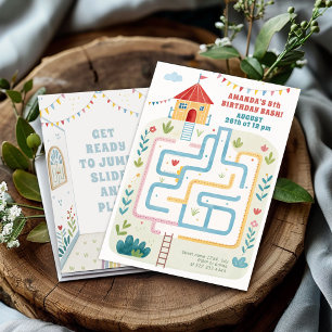 Invitation Enfants Bounce Bash, Jouer Anniversaire