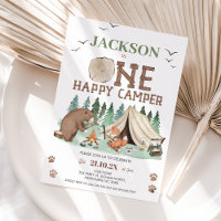Enfants Brown Green One Happy Camper 1er anniversa