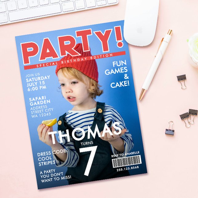 Invitation Enfants Célébrités Photo de Couverture du Magazine (Créateur téléchargé)