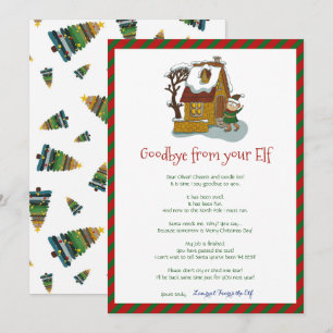 Invitation Enfants Christmas Elf Boy Adieu Lettre d'adieu Inv