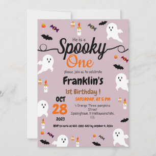 Invitation Enfants citrouilles éffrayants halloween 1er anniv