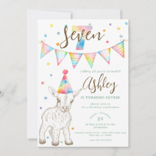 Invitation Enfants colorés 7e fête d'anniversaire