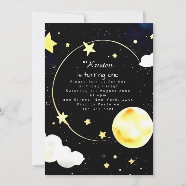 Invitation Enfants cosmiques mignons Anniversaire (Devant)