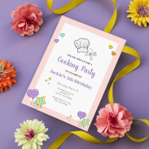Enfants Cuisine Baking Anniversaire Fête Invitatio