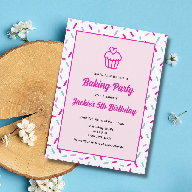 Invitation Enfants Cuisine Baking Anniversaire Fête Invitatio (Créateur téléchargé)