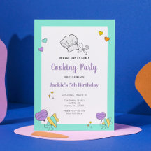 Enfants Cuisine Baking Anniversaire Fête Invitatio