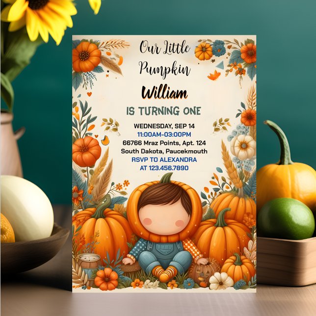 Invitation Enfants De La Ferme Notre Petit Citrouille En Tour (Créateur téléchargé)