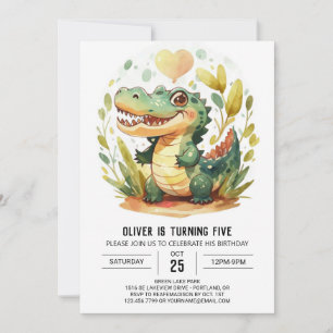 Invitation Enfants de marais Crocodile Anniversaire