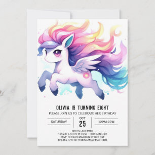 Invitation Enfants Élégants Cheval Anniversaire