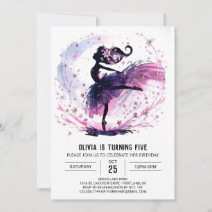 Invitation Enfants en ligne Ballerina Anniversaire