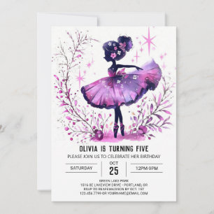 Invitation Enfants en ligne Ballerina Anniversaire