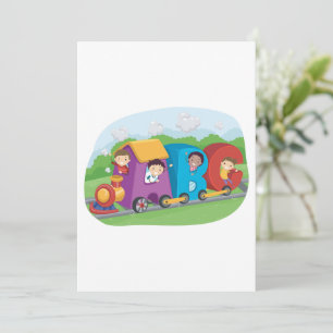 Invitation Enfants En Train Alphabet