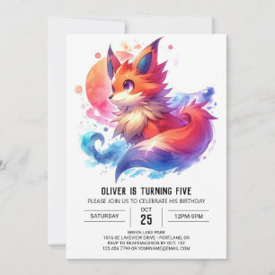 Invitation Enfants Enchanted Fox Anniversaire