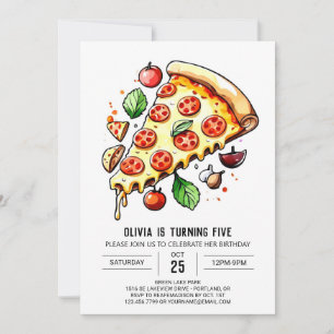 Invitation Enfants Enchanted Pizza Anniversaire