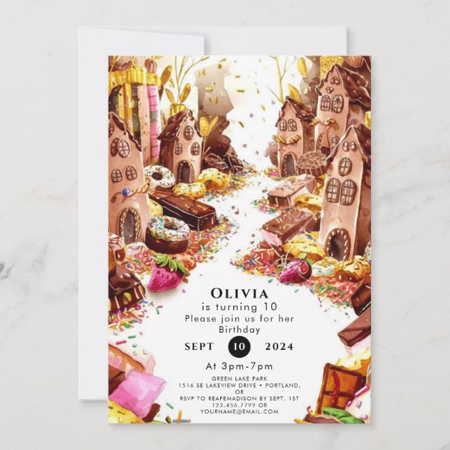 Invitation Enfants enchantés Chocolat Anniversaire (Devant)