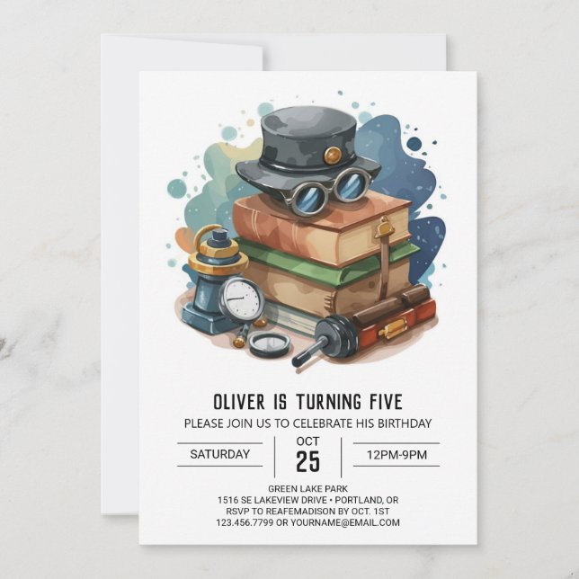 Invitation Enfants Enchantés Detective Anniversaire (Devant)