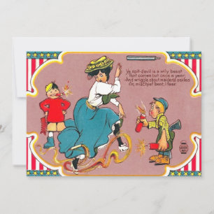 Invitation Enfants Feu d'artifice Femme