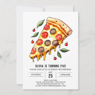 Invitation Enfants Fromage Pizza Anniversaire