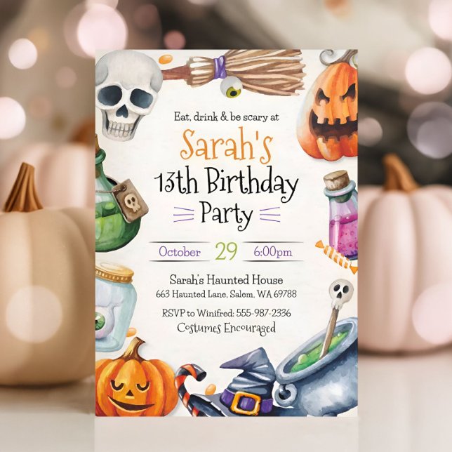 Invitation Enfants Halloween Anniversaire Invitation, Costume (Créateur téléchargé)