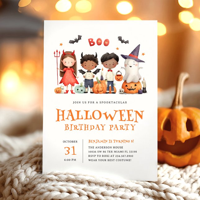 Invitation Enfants Halloween Anniversaire Soirée Cute Invitat (Créateur téléchargé)