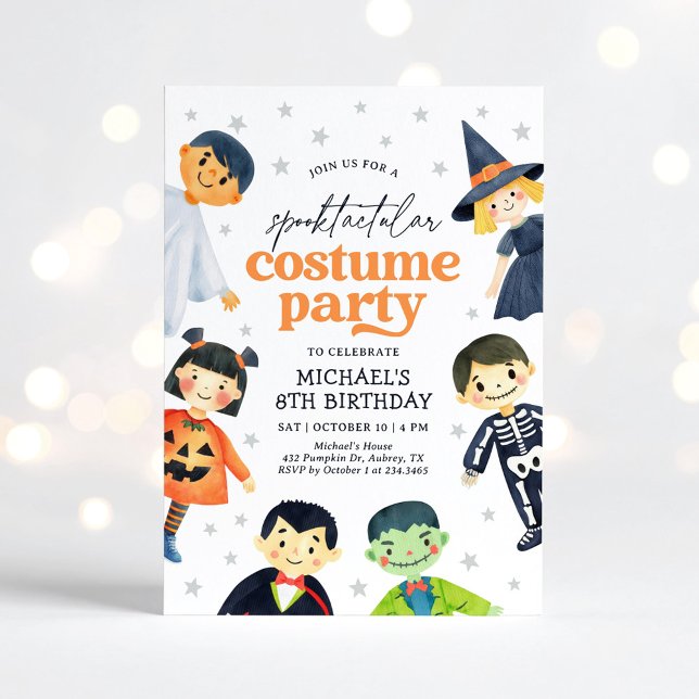 Invitation Enfants Halloween Costume fête Anniversaire (Créateur téléchargé)
