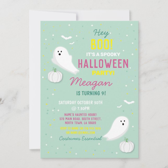 Invitation Enfants Halloween de la marque Ghosts Citrouille (Devant)