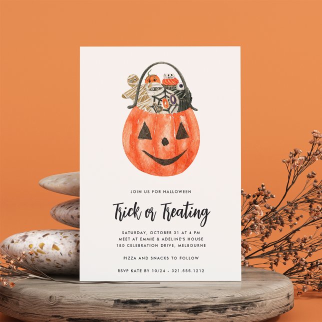 Invitation Enfants Halloween Trick ou partie de traitement (Créateur téléchargé)