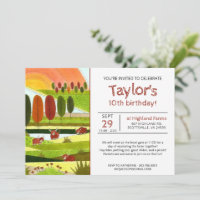 Enfants Highland Vaches Automne ferme Anniversaire