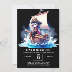 Invitation Enfants Imaginaire Pirate Anniversaire