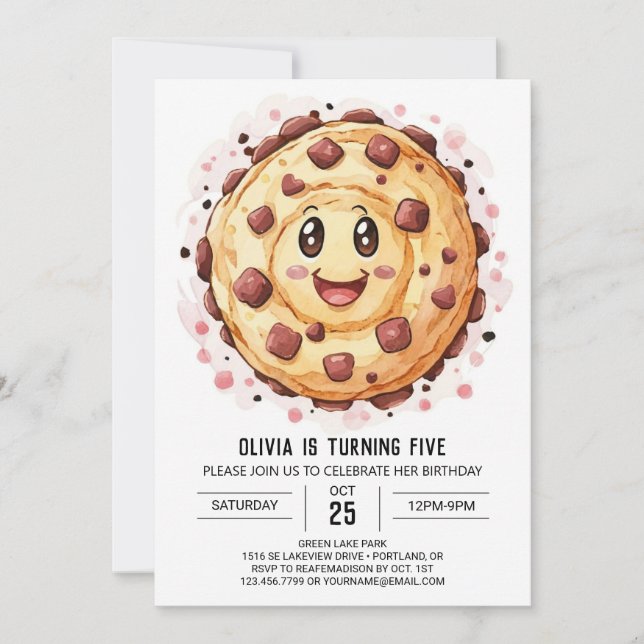 Invitation Enfants Joyeux biscuits Whimsical Anniversaire (Devant)