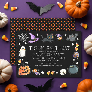 Invitation Enfants mendiant des friandises crayon noir pour l