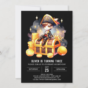 Invitation Enfants mignonne Pirate Anniversaire