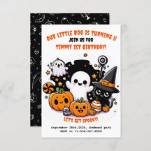 Enfants mignons Halloween 1er anniversaire Invitat