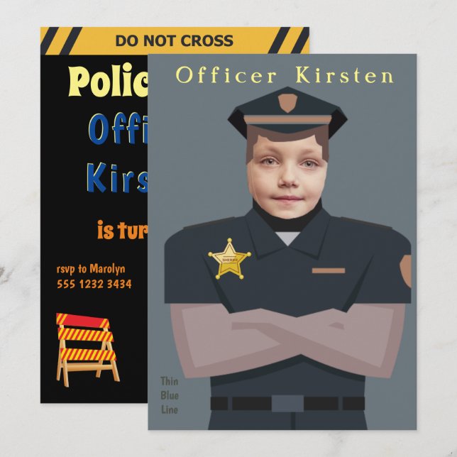 Invitation Enfants Modèle photo Anniversaire (Devant / Derrière)